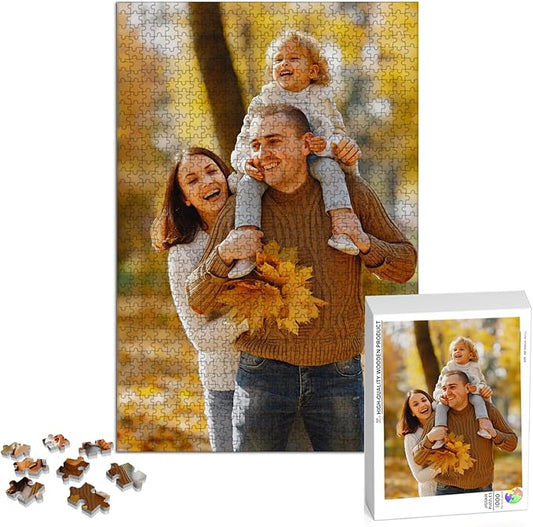 Custom Puzzle, Personalized Puzzle from Photos, Customized Puzzle 120/200/300/500/1000/1500 Pieces for Family, Christmas, Pet, Birthday, Wedding Gift