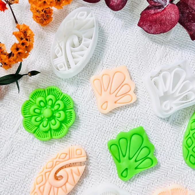 Polymer Clay Cutters Set – 3PCS Decorative Clay Cutters for Polymer Clay Jewelry, Carved Pattern Clay Earring Cutters Shapes, DIY Clay Tools for Earrings and Crafts