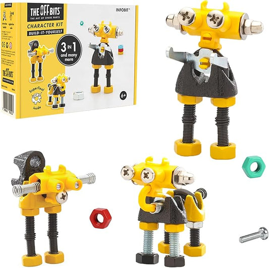 The Off Bits InfoBit Build Your Own Robot Toy Construction Set, Educational Gift STEM Activities Learning Kit, Creative Build and Play Model Kit Steam Toys for 6 7 8 9 10+ Year Old Boys & Girls