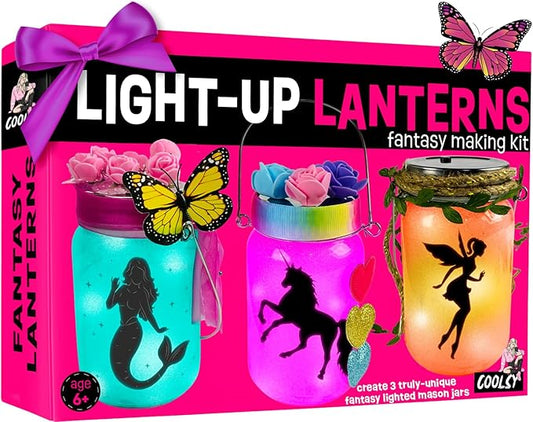Light-up Unicorn Fairy & Mermaid Lanterns Craft Kit – Christmas Gifts for 8 9 10 11 12 Year Old Girls - Creative Art Girl Toys 8-10 Years Old and Up - Craft Kits for Girls Ages 8-12 - Tween Gift Ideas