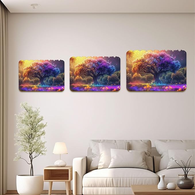 Wooden Puzzles for Adults 500 Piece - Tree of Life Jigsaw Puzzles Home Decor, Natural Puzzle Royal Unique Shape Adult Puzzles, Irregular Colorful Wooden Puzzle Creative Gift for Adults(18.3 x 12.6 IN)