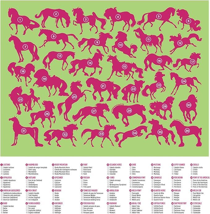 Crocodile Creek 100-Piece Jigsaw Puzzle for Kids Ages 5 and Up - Fun and Educational Table or Floor Puzzles - Storage Canister with Handle - Horses - 14” x 19” Finished