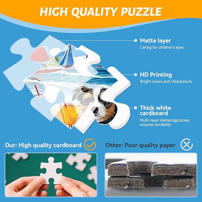 300 Piece Jigsaw Puzzle for Adults, Kids, and Seniors – Cute Dogs Puzzle, Large Pieces, Eco-Friendly Recycled Cardboard, Perfect Family Activity and Gift Idea (20.5 x 15 in)