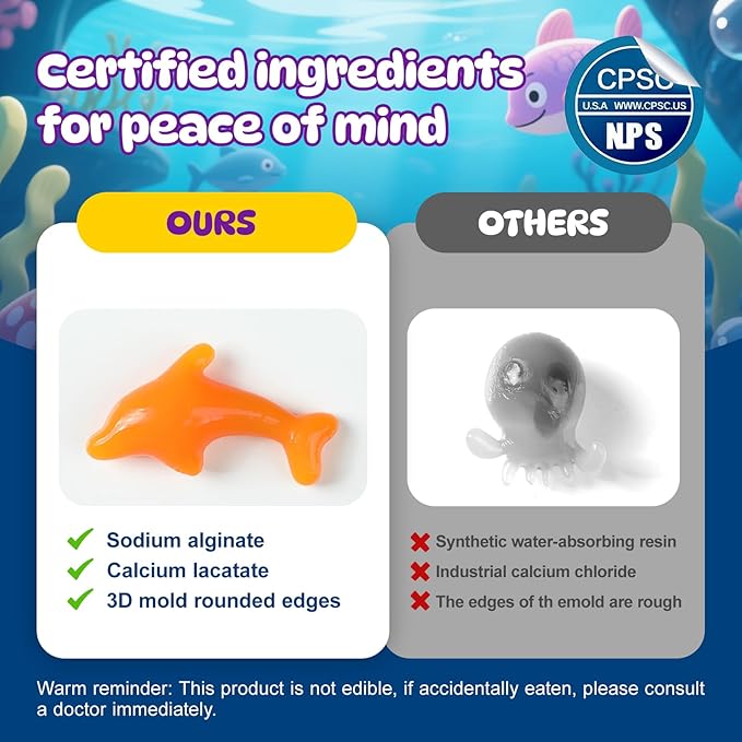 Magic Water Elf Toy Kit - 65ml Aqua Fairy Water Gel Kit for Kids with 20 Magic Gel & 10 Molds, Make Your Own Water Pets & Squishy Toys, Arts and Craft Kits for Kids Ages 8 9 10 Years Old