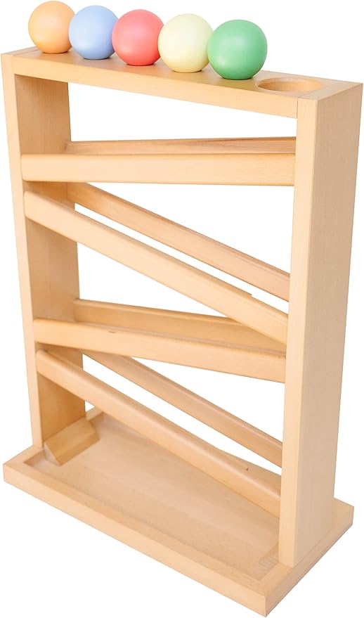 Montessori Ball Tracker Wooden Ball Drop - Wood Toys for 3 Year Old - Educational Toy for Baby and Toddler - Ramp Maze Run Track Toy - First Birthday Gift 18 Months