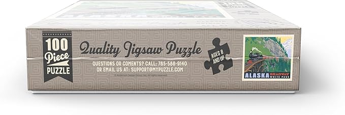 MyPuzzle Alaska: Skagway, Vintage Poster - Premium 100 Piece Jigsaw Puzzle for Adults