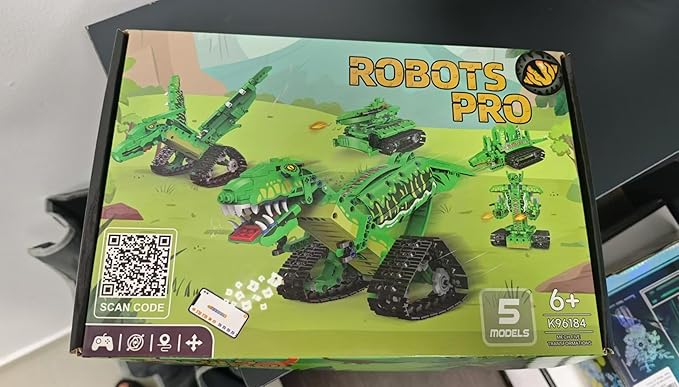 5 in 1 Dinosaur Toy for 6-12 Years Old Kids Boys, Robot Dino Building Set with APP & 2.4GHz Remote Control Science Programmable Building Block Dinosaur Kit, Birthday Gifts for Age 6 7 8 9 10 11 12