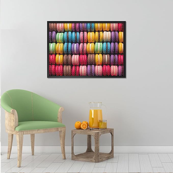 Adult Puzzles 1000 Pieces - Vibrant Macaroons & Dessert Art, Jigsaw Puzzle for Adults with Sweet Treats Design, 1000-Piece Puzzle Board - 27.5x19.7 in