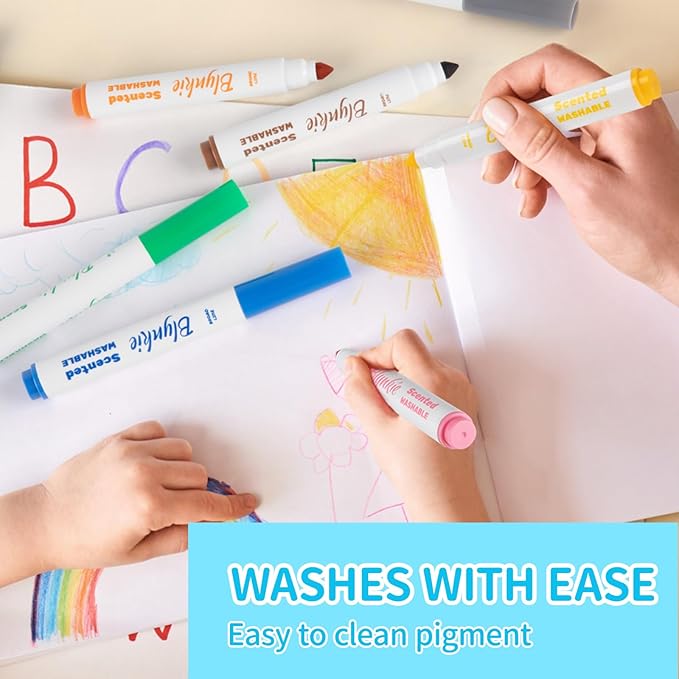 240 Count Scented Washable Markers - 12 Colors 20 Each with Super Tip & Sweet Scents, Non-Toxic Bulk Pack for Classroom, Kids Art, School Supplies, Teachers & DIY Projects