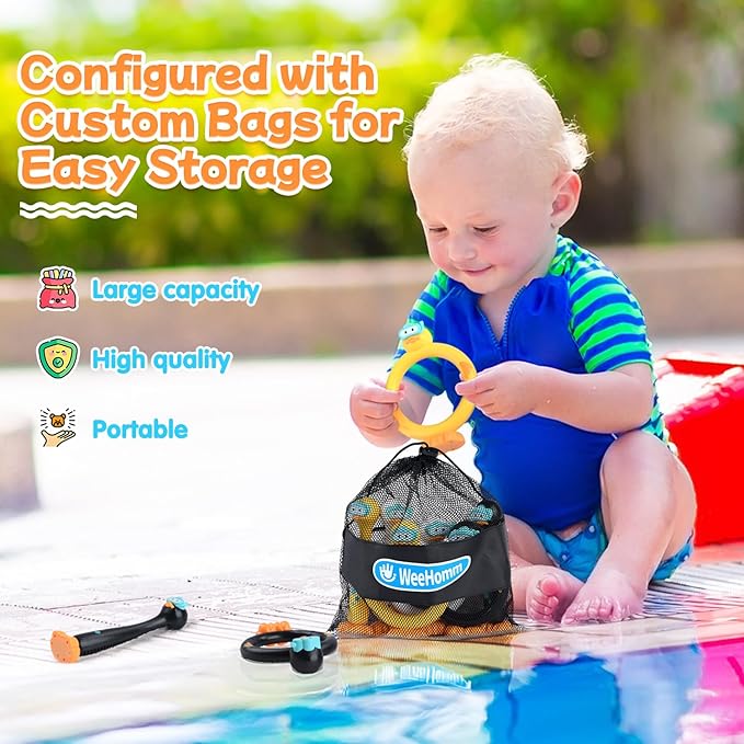 Pool Diving Toys for Kids, 6 PCS Swimming Pool Diving Rings, Summer Sticks Toys for Kids Ages 4-8 8-12, Fun Underwater Grow Training for Boys Girls