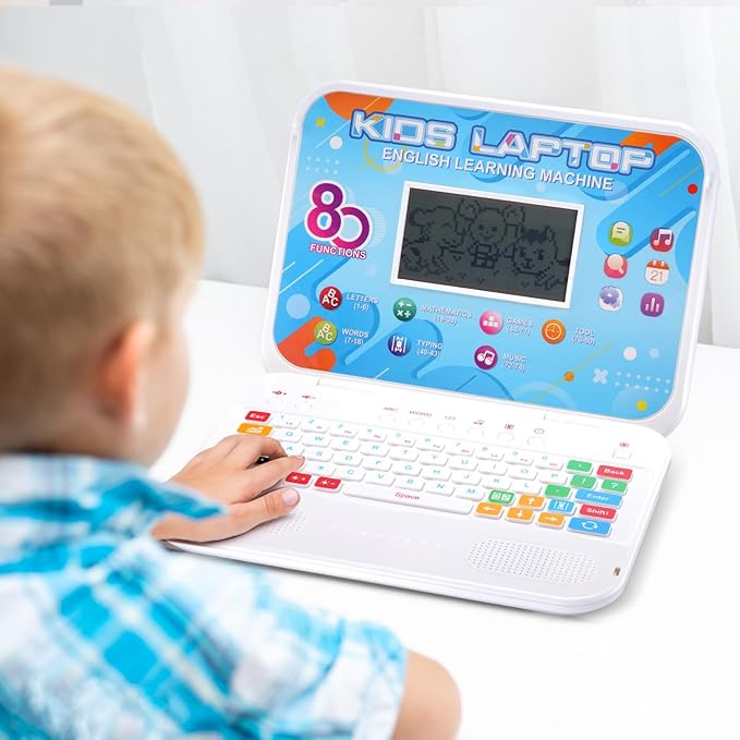 Kids Laptop, 80 Learning Modes to Learn Alphabet, Words, Mathematics, Play Games and Music, Educational Learning Computer for Kids Ages 5+