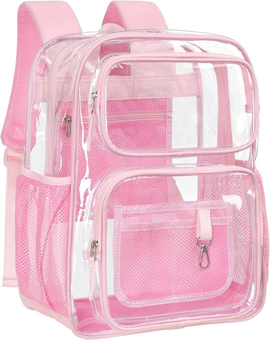PACKISM Clear Backpack for School - 17 inch Large Heavy Duty Clear Bookbag, See Through PVC Backpacks (for age 12 above)