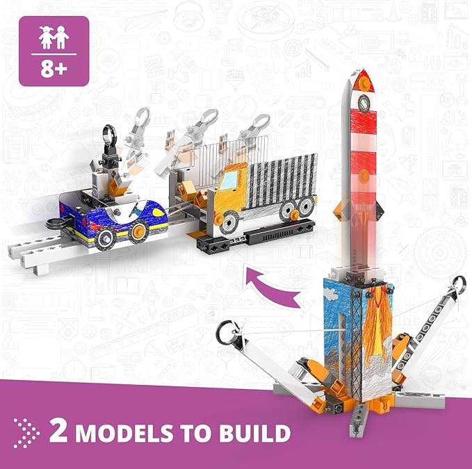 Engino STEAM Labs, How Inertia Works, STEAM Toys for Ages 8+, Building Kit, Learning & Education Toys, Art Activities for Girls & Boys, Play & Learn Science