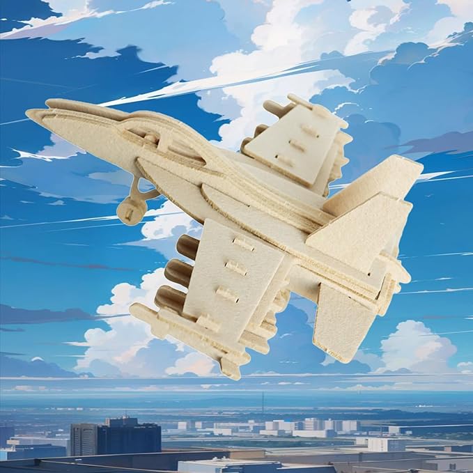 3D Puzzle for Kids, Felt Fighter Plane 3D Puzzle, DIY Children's Airplane Model kit, can be Used as Desktop Decoration, give Children an Excellent Toy Birthday Gift