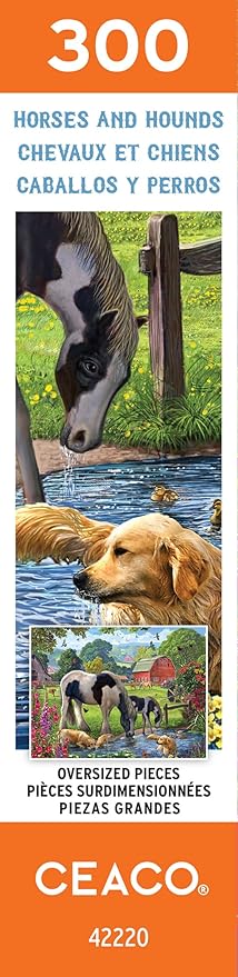Ceaco - Horses and Hounds - 300 Oversized Piece Jigsaw Puzzle