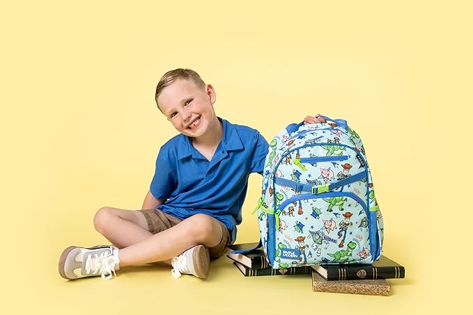 Simple Modern Medium Disney Pixar Toddler Backpack for School Girls and Boys | Kindergarten Elementary Kids Backpack | Fletcher Collection | Kids - 15" tall | Pixar Mashup on Blue