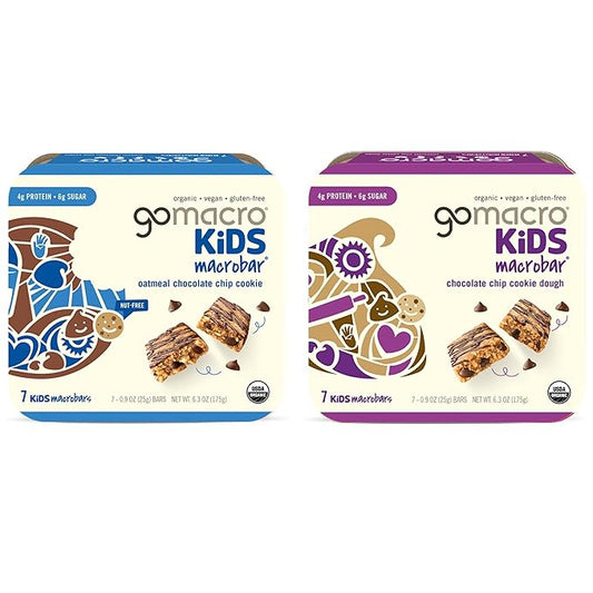 GoMacro MacroBar Organic Vegan Protein Bars - Dark Chocolate + Almonds & Coconut, Almond Butter, Chocolate Chips (2.3 Ounce Bars, 12 Count) (Pack of 2)