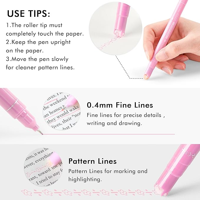 12 Pastel Colored Curve Highlighter Pen Set, 10 Different Shapes Dual Tip Aesthetic and Cute Markers for Kids Adults Journaling Drawing Note Taking Planner Scrapbook Art School Supplies