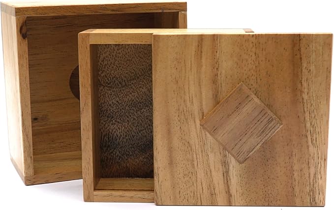 BSIRI Treasure Riddle Box Secret Box Brain Teaser Wooden Puzzle Boxes with Hidden Compartments Ideal Mystery Jewelry Box 3D Puzzle Lock Gift Card and Money Puzzle