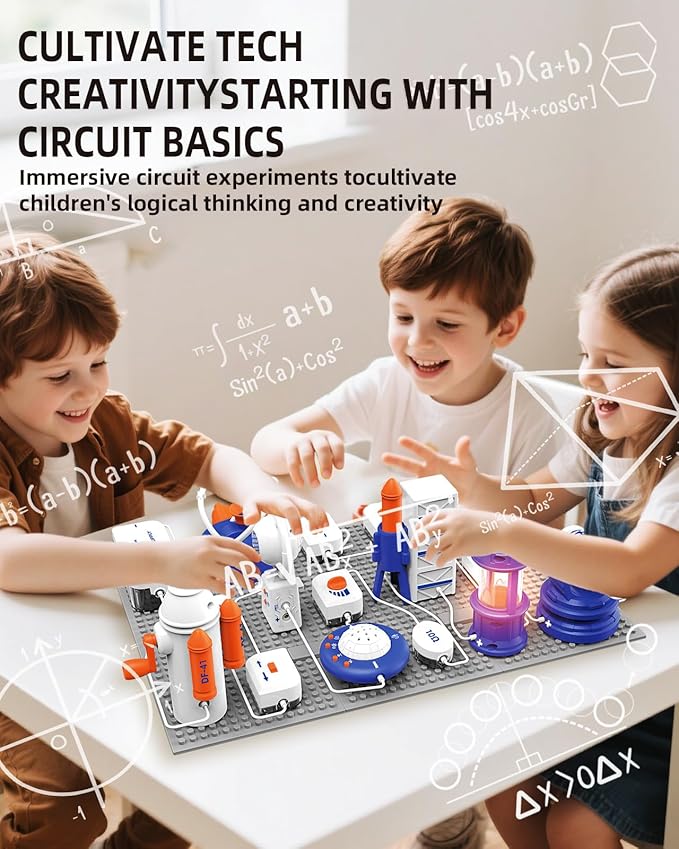 Science STEM Kits for Kids, Electronics Exploration Kit, 66 Pcs DIY Circuit Parts, Over 1200+ Projects, STEM Educational Toy Gifts for Kids Ages 6+, Full Color Project Manual