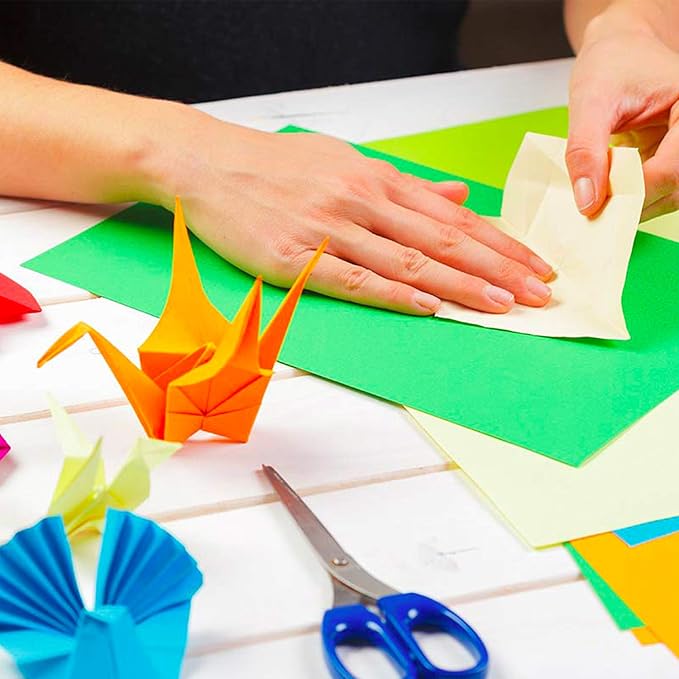 200 Pcs Colored A4 Craft Origami Paper - 10 Assorted Colors for DIY Printer, Copy, Folding, Stationery - Handmade Kids Art Activities, 11 x 8.2"