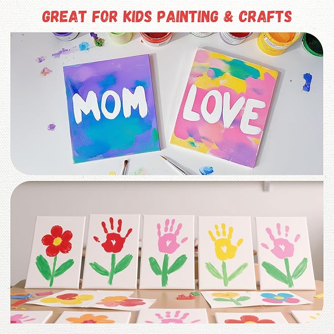 Simetufy 40 Pack Canvas Boards for Painting 8x10In Cotton Canvas Panels for Oil, Acrylic, Gouache & Watercolor Painting