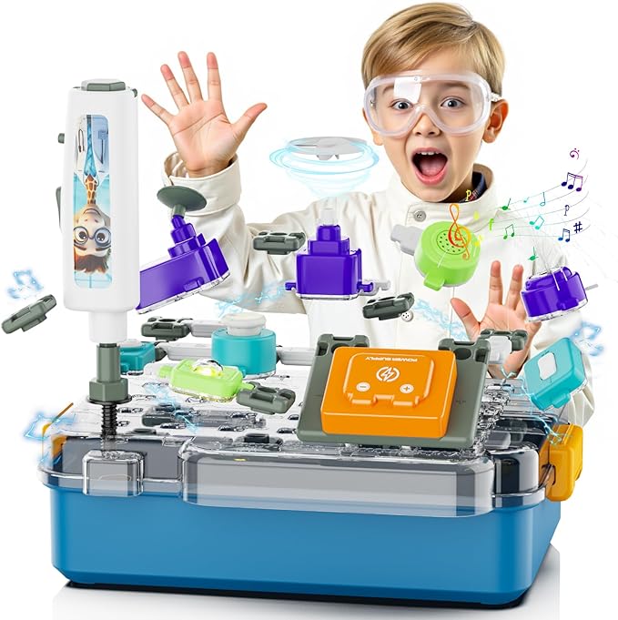 Science Kits for Kids Age 5-7 8-12, STEM Educational Learning Toys with 58 Circuit Parts, Over 520 Projects, Travel Sensory Table Fidget Toy for Boys Girls Birthday Gifts Ages 3 4 5 6 7 8 9 10 11 12