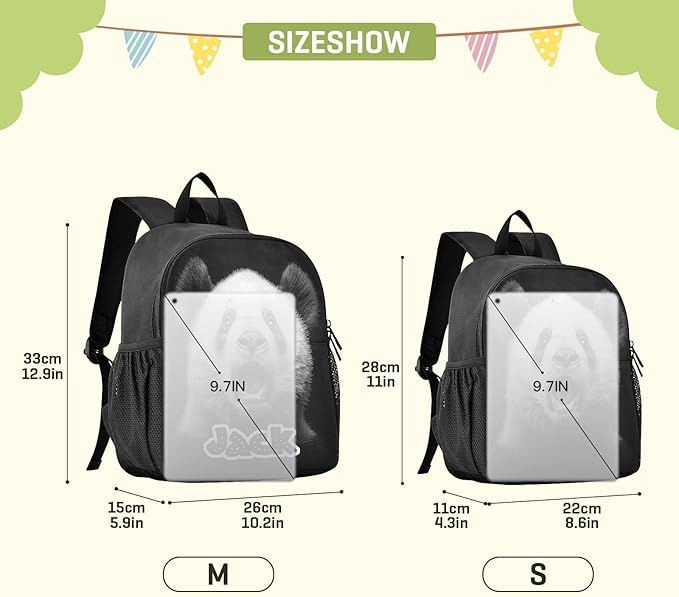 Cute Panda Black Toddler Backpack for Boys Girls 3-6 Preschool Small Backpacks Kids Mini Kindergarten Bookbag for Elementary for Travel