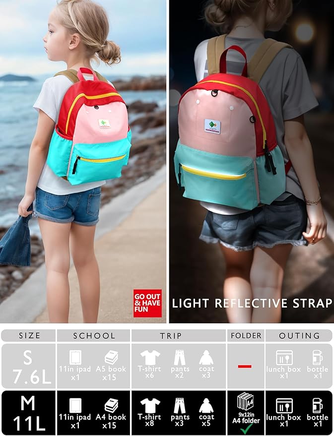 Kids Backpacks For Girls Boys, Backpack Kindergarten Elementary School, Bookbag Backpack For Kids, For School & Travel, Small Kids Child Toddler Backpack, 13" H, For Kids 3-5 Medium