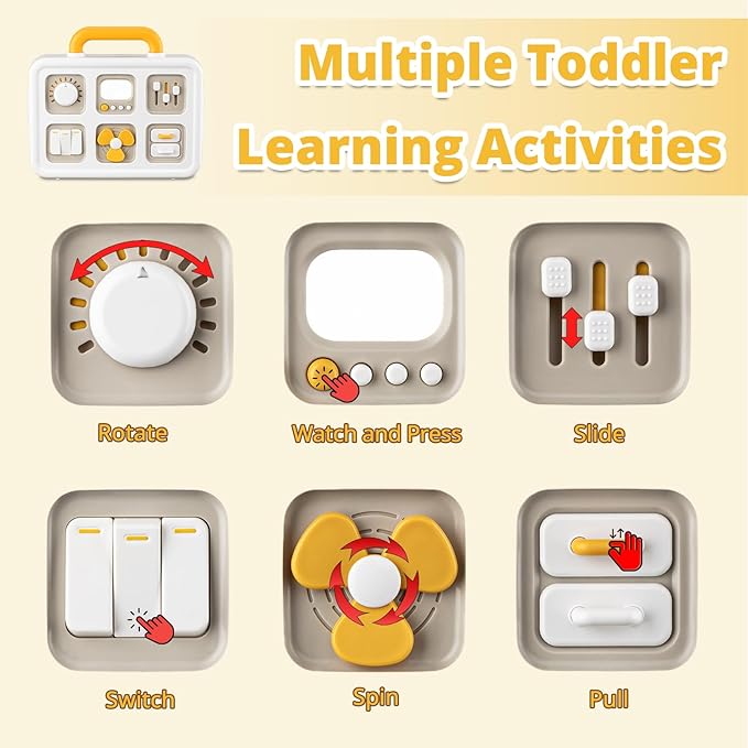 Baby Busy Board Cube, Toys for Boy Girl, Montessori Travel Toys for Toddlers, Learning Fine Motor Skills| Birthday Gifts for Infant Boys Girls