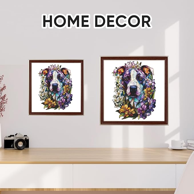 Wooden Puzzles for Adults, 467 Pieces Wooden Dog Jigsaw Puzzles, Animal Unique Shaped Puzzle Gifts for Adults and Kids on Birthday, Thanksgiving, Challenging Family Puzzle Games(12.7"*16.9'')