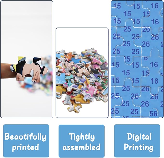 Minnie Mickey Puzzles for Kids Ages 3-8 - 60 Piece Jigsaw Puzzles for Girls & Boys - Educational Toys in a Metal Box