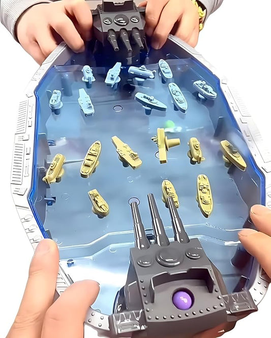 Naval Battleships Shooting Game, Tabletop Warships Shot Game for 2 Players, Battle Competitive Toy for Age 6+, Fun for Family, Office, School