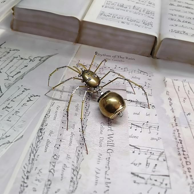 Steampunk Bug Mechanical Sculpture Insect Clockwork 3D Steampunk Metal Puzzle Mechanical Insects Model (Ghost Spider)