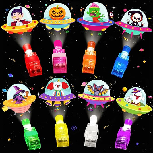 40PCS Halloween Party Favors for Kids, Light Up LED Finger Lights Glow in the Dark Toys Halloween Goodie Bag Fillers Treats Bulk for Halloween Party Classroom Prizes Trick or Treats Gifts