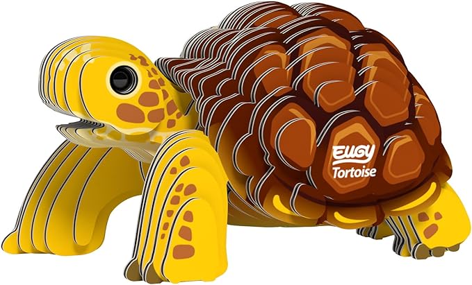 Eugy Tortoise 3D Puzzle - 34 Piece Eco-Friendly Educational Toy Puzzle for Boys, Girls & Kids Ages 6+