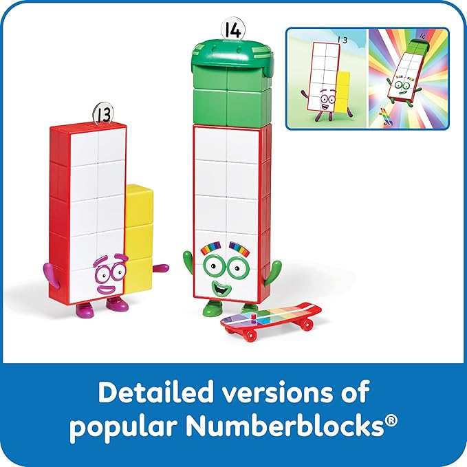 hand2mind Numberblocks Friends Thirteen and Fourteen Figures, Numbers for Toddlers, Math Toys for Kids 3-5, Small Figurines for Kids, Preschool Learning & Education Toys, Birthday Gifts for Kids