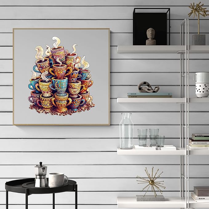 Wooden Puzzles for Adults - Coffee Dream Wood Puzzles Adult - Unique Animal Shape Wooden Jigsaw Puzzles for Adults - Birthday Gifts for Puzzle Lovers, Family (11.4 * 9.6in)