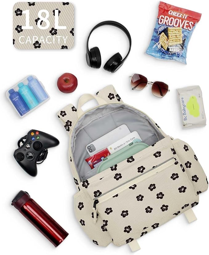 Corduroy Kids Backpack for Boys 6-10: Boys Girls Backpacks for Elementary Kindergarten 15” H Fit Folder