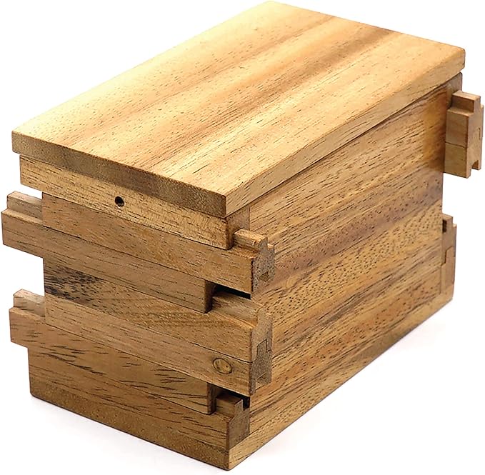 BSIRI Jigsaw Safe Box- Secret Box Brain Teaser Wooden Puzzle Boxes with Hidden Compartments. Ideal Mystery Jewelry, 3D Puzzle Lock Box, Gift Card, and Money Puzzle Box