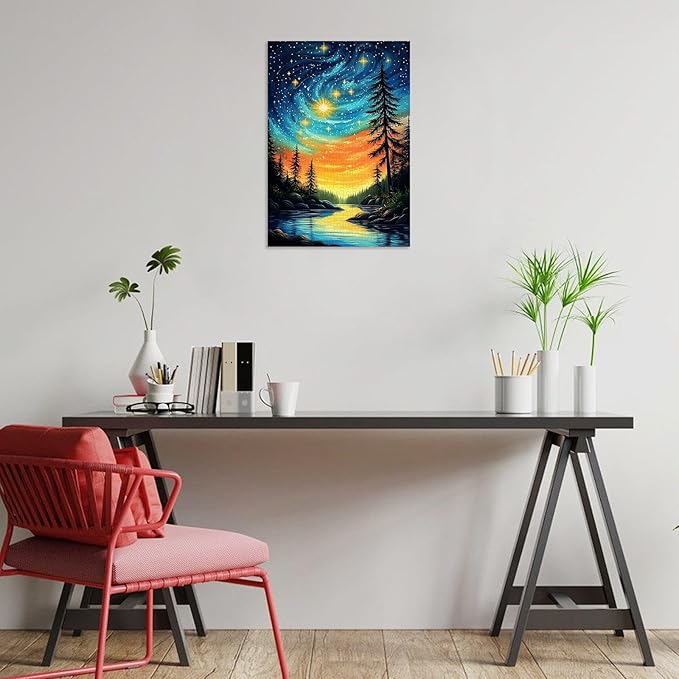 Great Jigsaw Puzzles for Adults 300 Pieces Starry Sky Forest Puzzles for Adults Toys Gift Family Decoration Kids Puzzle