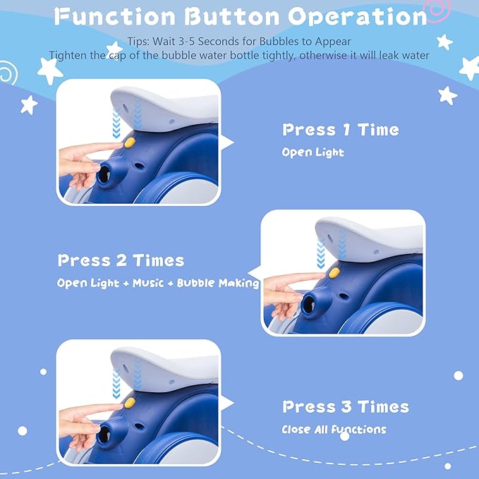 6V Electric Baby Balance Bike with Bubble Machine,4 in 1 Toddler Balance Bike w/Remote Control for 1 Year Old Boys Girls Kids Bubble Bike Ride on Toys w/Powered Motor,Music,LED Lights (Blue)