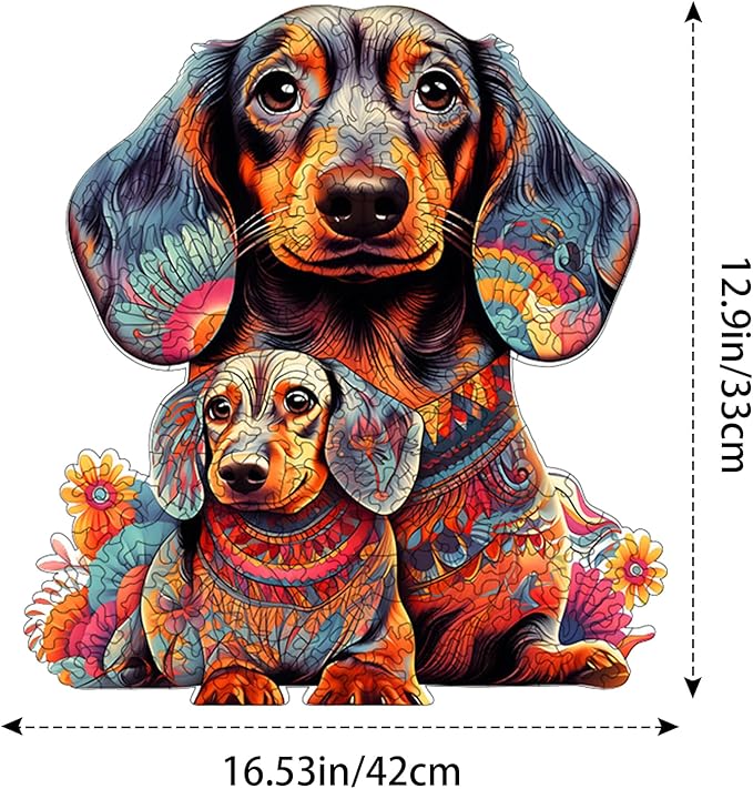 Wooden Puzzle for Adults - 200 Piece Irregular Animal Shaped Jigsaw Puzzle, Unique Creative Gift for Adults and Kids