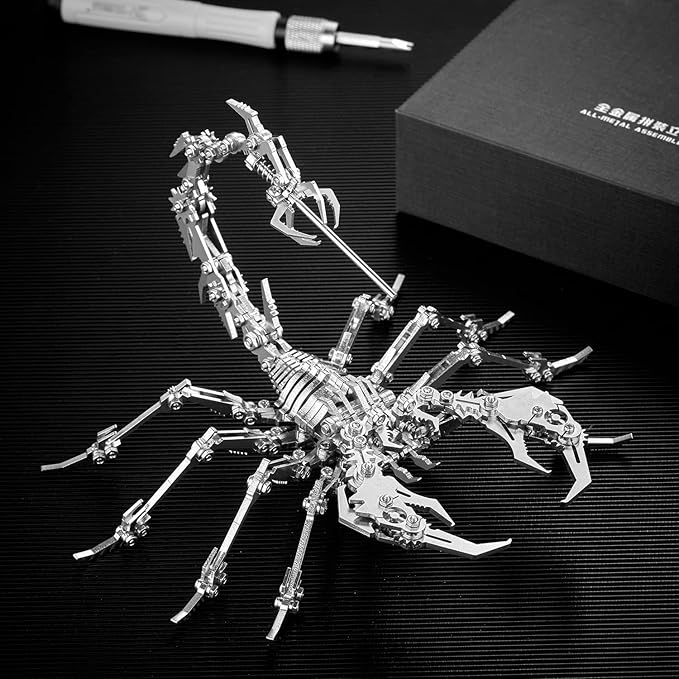 3D Metal Model Kits, Mechanical Scorpion King 3D Metal Puzzle,Steel Warcraft Collection DIY Animal Brain Teasers Simple 3D Puzzles Home Decor Art Craft Gifts Toys for Adult Teens