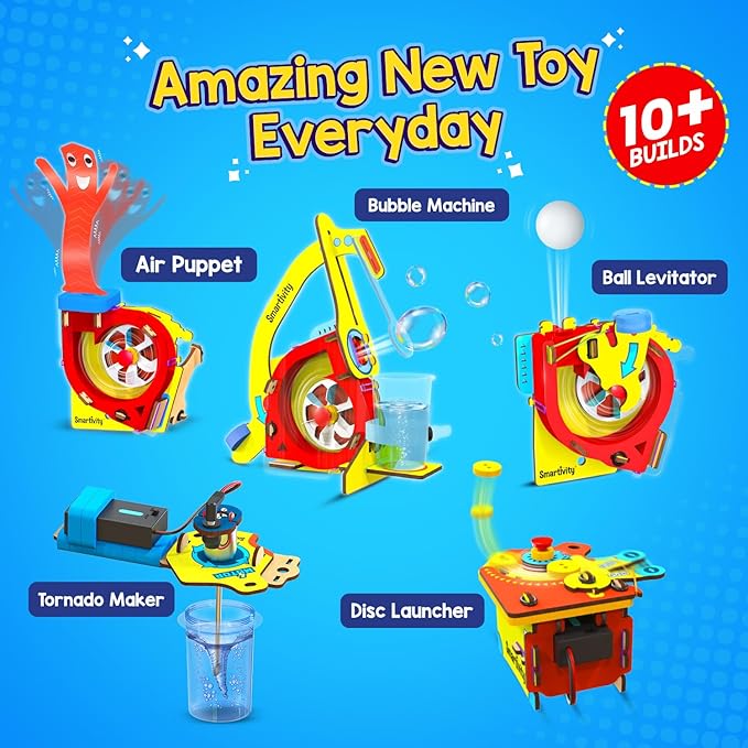 Smartivity 10-in-1 Motor-Powered Gadgets Kit for Kids Ages 6,7,8,9,10,11,12 Years Old | Build 10+ Cool Electronics Projects | Birthday Gifts for Boys & Girls | DIY Science Toy for Kids 6-12