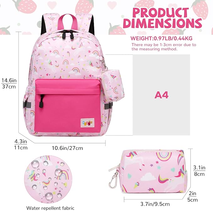 mygreen Toddler Backpack, Kids Backpack for Boys and Girls with Chest Strap