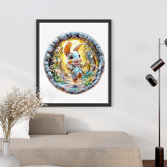 Wooden Puzzles for Adults - Cheerful Bunny Wooden Puzzles - Unique Shaped Wooden Jigsaw Puzzles - Animal Wooden Puzzle Creative Bunny Gifts - Puzzle Toys - 280pcs