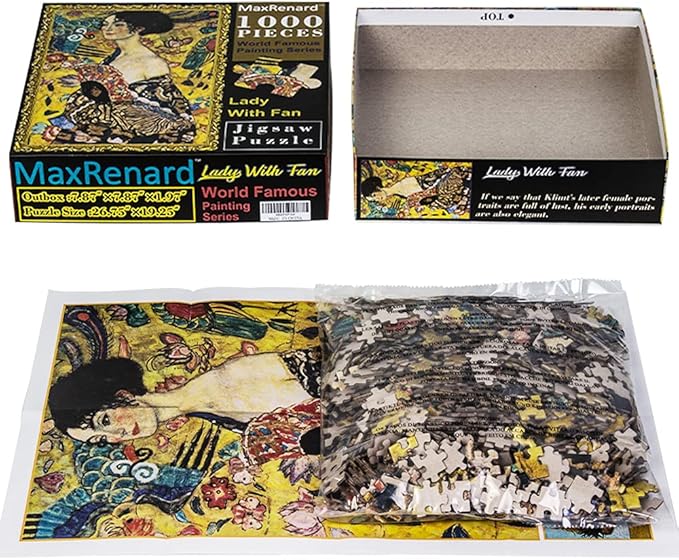 MaxRenard Game Jigsaw Puzzle 1000 Pieces and Up Fine Art Collection Toy Klimt Lady with Fan