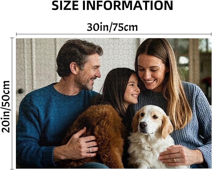 Custom Wooden Puzzles from Photos 1000 Piece Personalized Picture Jigsaw Puzzle Gift for Adults & Kids - Pet, Wedding, Family, Christmas, Birthday Memory Keepsake