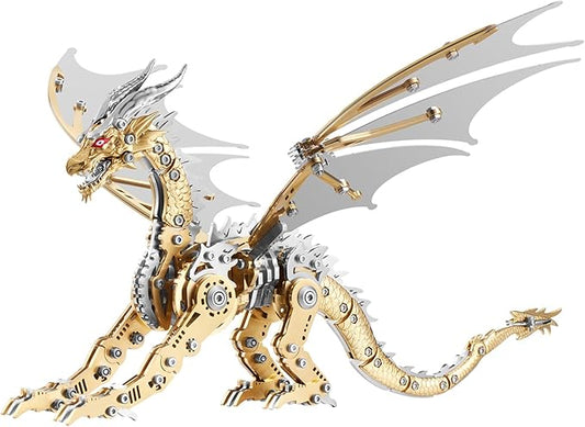 3D Puzzles for Adults,Metal Dragon Puzzle Building Set,Collectible Mechanical Engineering Crafts for Home Office Decoration & Gift(Golden)